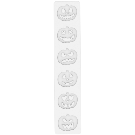 Dyniowe lampiony - forma silikonowa do dekoracji na Halloween - dł. 60 x szer. 50 x wys. 2 mm / poj. 2.8 ml x 6 dekoracji