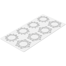 Śnieżynki w dwóch wzorach - forma silikonowa do zimowych dekoracji - śr. 95-87 x wys. 1.5 mm / poj. 2.5-3.2 ml x 8 dekoracji