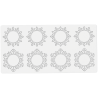 Śnieżynki w dwóch wzorach - forma silikonowa do zimowych dekoracji - śr. 95-87 x wys. 1.5 mm / poj. 2.5-3.2 ml x 8 dekoracji