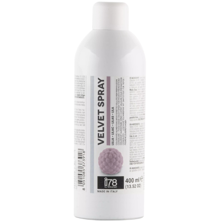 op. 400 ml Liliowy zamsz spożywczy w sprayu - strukturalny barwnik cukierniczy - Velvet Spray Silikomart
