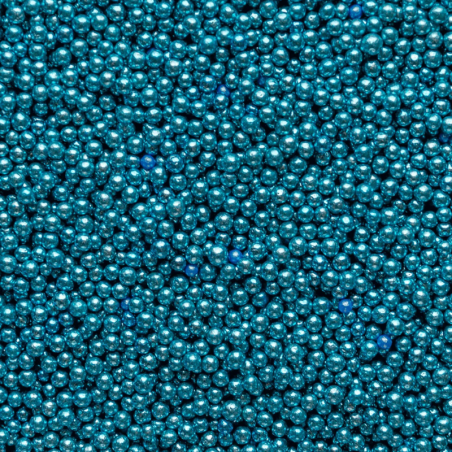 op. 40 g Perełki niebieskie śr. 4-5 mm - posypka dekoracyjna - kuleczki cukrowe z metalicznym połyskiem