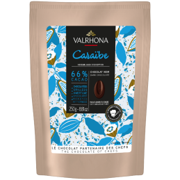 op. 250 g Caraïbe 66% Valrhona - zrównoważona ciemna czekolada z nutami prażonych orzechów - kuwertura w kaletkach