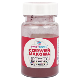 op. 8 g Czerwień makowa (E124) barwnik spożywczy w proszku - Sweet Decor - do barwienia lukru królewskiego