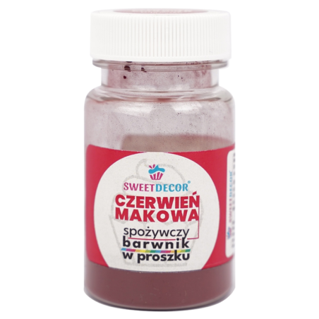 op. 8 g Czerwień makowa (E124) barwnik spożywczy w proszku - Sweet Decor - do barwienia lukru królewskiego