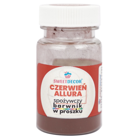 op. 8 g Czerwień allura (E129) barwnik spożywczy w proszku - Sweet Decor - do barwienia lukru królewskiego