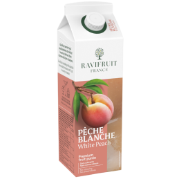 op. 1 kg Biała brzoskwinia - RAVIFRUIT - pasteryzowany przecier owocowy - nowe opakowanie produktu