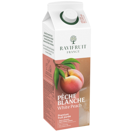 op. 1 kg Biała brzoskwinia - RAVIFRUIT - pasteryzowany przecier owocowy - nowe opakowanie produktu