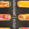 AIR MAT ECLAIR Silikomart - dwustronna mata perforowana do wypieku małych i dużych eklerów - dł. 583 x szer. 384 mm