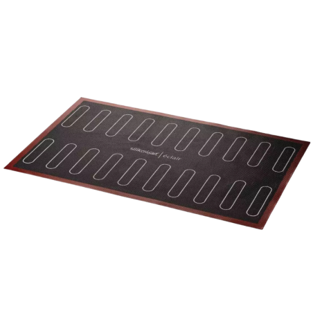 AIR MAT ECLAIR Silikomart - dwustronna mata perforowana do wypieku małych i dużych eklerów - dł. 583 x szer. 384 mm