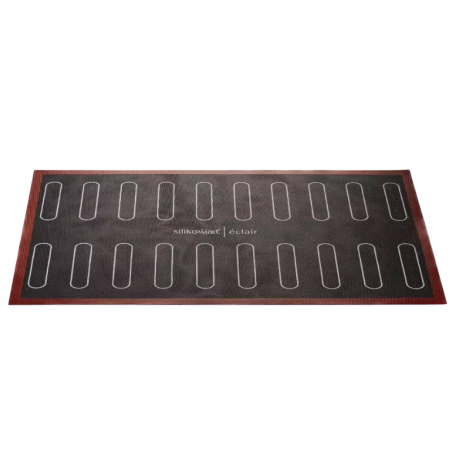 AIR MAT ECLAIR Silikomart - dwustronna mata perforowana do wypieku małych i dużych eklerów - dł. 583 x szer. 384 mm