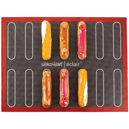 AIR MAT ECLAIR & CHOUX Silikomart - dwustronna mata perforowana do wypieków z ciasta parzonego - dł. 400 x szer. 300 mm