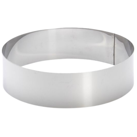śr. 180 x wys. 60 mm - okrągły rant cukierniczy z grubej stali kwasoodpornej - do pieczenia i składania deserów