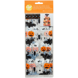 op. 20 szt. Celofanowe woreczki do pakowania ciasteczek i cukierków na Halloween - dł. 241 x szer. 101 mm - Wilton