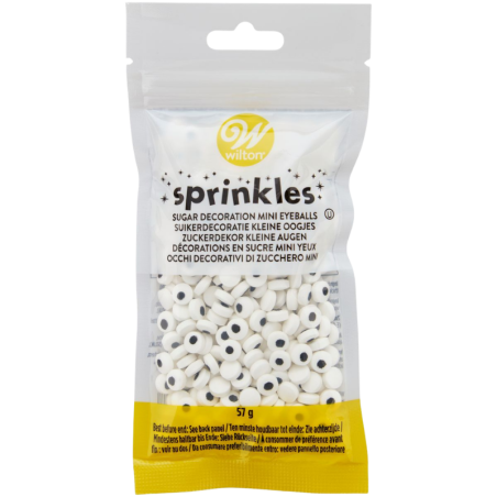 op. 57 g Małe cukrowe oczy - śr. 6 mm - posypka dekoracyjna do wypieków i deserów - Sprinkles Wilton