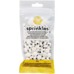 op. 57 g Średnie cukrowe oczy - śr. 10 mm - posypka dekoracyjna do wypieków i deserów - Sprinkles Wilton