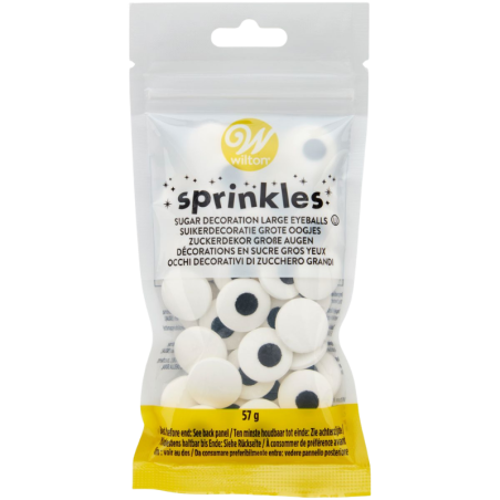 op. 57 g Duże cukrowe oczy - śr. 20 mm - posypka dekoracyjna do wypieków i deserów - Sprinkles Wilton