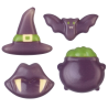 op. 72 szt. Fioletowy zestaw dekoracji czekoladowych na Halloween - dł. 29-39 mm - nr. kat. 92167 Modecor
