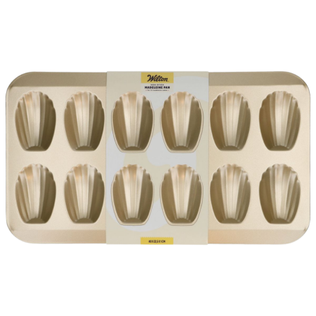 Madeleine Pan Wilton - stalowa forma do wypieku magdalenek - dł. 80 x szer. 80 mm / poj. 20 g x 12 porcji