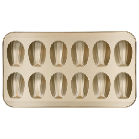 Madeleine Pan Wilton - stalowa forma do wypieku magdalenek - dł. 80 x szer. 80 mm / poj. 20 g x 12 porcji