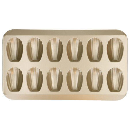 Madeleine Pan Wilton - stalowa forma do wypieku magdalenek - dł. 80 x szer. 80 mm / poj. 20 g x 12 porcji