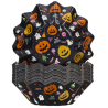 op. 48 szt. Sztywne Papilotki - Halloween Fun Cakes - papierowe foremki do wypieku babeczek - śr. 80 x wys. 30 mm