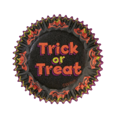 op. 100 szt. Papilotki - Rrick or Treat Wilton - papierowe foremki do wypieku mini babeczek - śr. 32 x wys. 22 mm