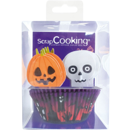 Zestaw do wypieku 24 muffinek na Halloween - papierowe papilotki i toppery na wykałaczkach - nr. kat. 5036 ScrapCooking