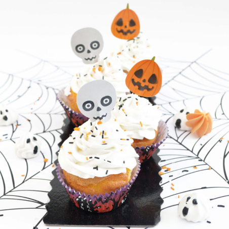 Zestaw do wypieku 24 muffinek na Halloween - papierowe papilotki i toppery na wykałaczkach - nr. kat. 5036 ScrapCooking