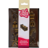 op. 12 szt. Złote figurki świąteczne - zestaw gotowych dekoracji z ciemnej czekolady - nr. kat. F50660 Fun Cakes