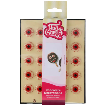 op. 25 szt. Przekrwione oczy - zestaw gotowych dekoracji czekoladowych na Halloween - nr. kat. F50730 Fun Cakes