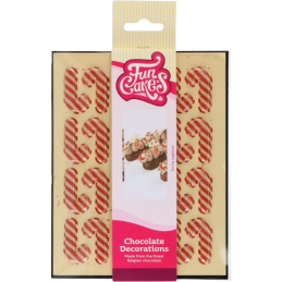 op. 24 szt. Świąteczna Laska Cukrowa - zestaw gotowych dekoracji czekoladowych - nr. kat. F50645 Fun Cakes