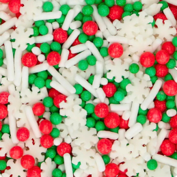 op. 60 g Christmas - świąteczna mieszanka posypek cukrowych do dekoracji babeczek - Sprinkle Medley Fun Cakes