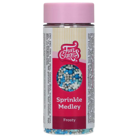 op. 65 g Frosty - zimowa mieszanka posypek cukrowych do dekoracji babeczek - Sprinkle Medley Fun Cakes
