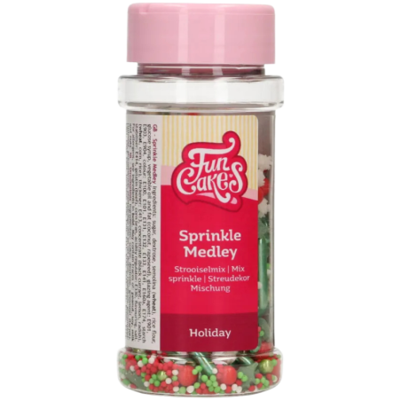 op. 65 g Holiday - świąteczna mieszanka posypek cukrowych do dekoracji babeczek - Sprinkle Medley Fun Cakes