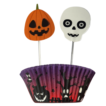 Zestaw do wypieku 24 muffinek na Halloween - papierowe papilotki i toppery na wykałaczkach - nr. kat. 5036 ScrapCooking