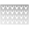 op. 2 szt. Renifer - silikonowy szablon do odlewania dekoracji z czekolady i izomaltu - dł. 40 x szer. 40 mm x 24 dekoracje