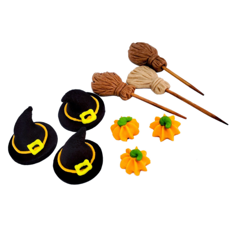 op. 9 szt. Halloween - tematyczny zestaw dekoracji cukrowych do babeczek - nr kat. EX13123