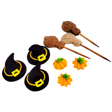 op. 9 szt. Halloween - tematyczny zestaw dekoracji cukrowych do babeczek - nr kat. EX13123