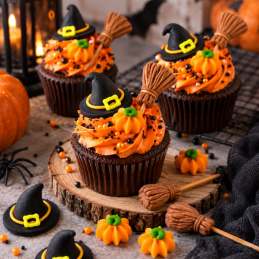 op. 9 szt. Halloween - tematyczny zestaw dekoracji cukrowych do babeczek - nr kat. EX13123