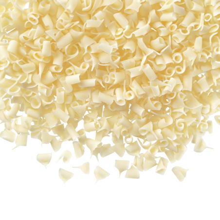 1 kg POSYPKA BIAŁA MINI BARBARA DECOR dekoracyjne wiórki z białej czekolady 7 x 3 mm (produkt konfekcjonowany)