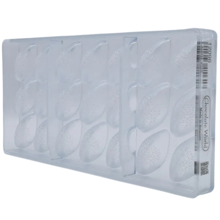 CW12096 Chocolate World - forma z poliwęglanu do pralin - dł. 47.5 x szer. 21.5 x wys. 16 mm / poj. 9.5 g x 21 pralin