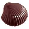 CW1210 Muszelka - forma z poliwęglanu do pralin - dł. 28 x szer. 30 x wys. 9 mm / poj. 5 g x 32 praliny