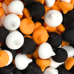 op. 100 g Mini Beziki na Halloween - kolorowa posypka bezowa do dekoracji - śr. 8 mm