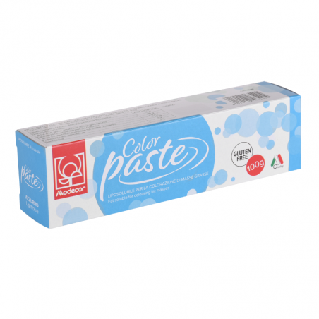 op. 100 g COLORPASTE LIPO AZZURRO AF 23236 MODECOR - niebieski barwnik na bazie tłuszczu roślinnego - do barwienia czekolady