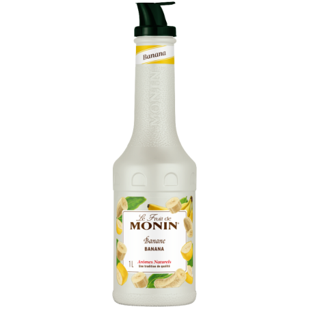 op. 1 l Puree Banan - Le Fruit de MONIN Banana - gęsty przecier owocowy do napojów i deserów