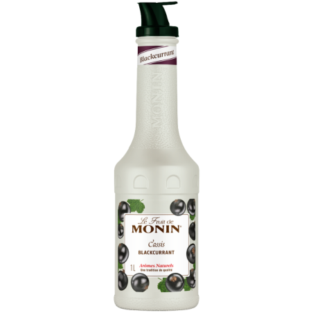 op. 1 l Puree Czarna Porzeczka - Le Fruit de MONIN Blackcurrant - gęsty przecier owocowy do napojów i deserów