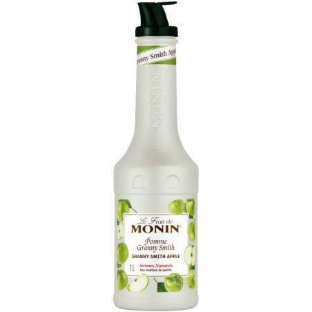 op. 1 l Puree Zielone Jabłko - Le Fruit de MONIN Granny Smith Apple - gęsty przecier owocowy do napojów i deserów