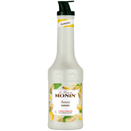 op. 1 l Puree Banan - Le Fruit de MONIN Banana - gęsty przecier owocowy do napojów i deserów