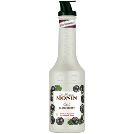 op. 1 l Puree Czarna Porzeczka - Le Fruit de MONIN Blackcurrant - gęsty przecier owocowy do napojów i deserów