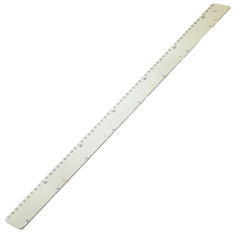 dł. 64 x szer. 5 cm - twarda linijka cukiernicza z trzema rodzajami skali do odmierzania - nr. kat. 44061 Thermohauser